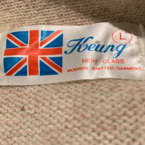 VINTAGE KEUNG KNITTED WOOL SWEATER CARDIGANS VINTAGE SIZE L - Picture 13 of 13